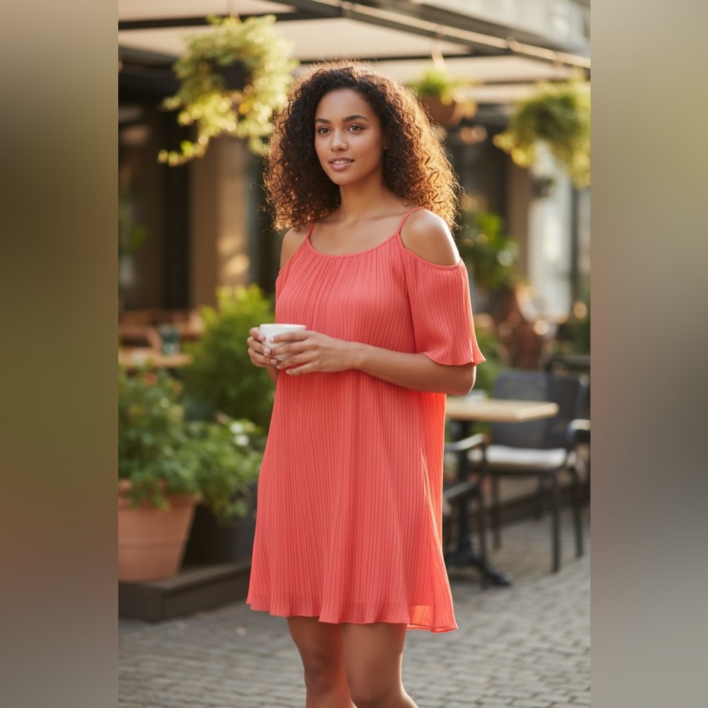 DO+BE Cold Shoulder Pink Mini Dress S